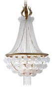 шестирожковая классическая подвесная люстра с хрустальными подвесками