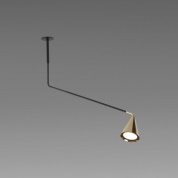 потолочный светильник с направленным плафоном на длинном кронштейне