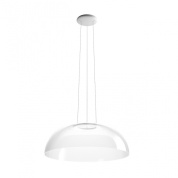 подвесной светильник с купольным плафоном из глянцевого белого стекла