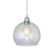 подвесной светильник с шарообразным стеклянным плафоном с перламутровым отливом