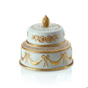 Chantilly large two tier cake scented candle - turquoise & gold ароматическая свеча, Villari