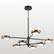 люстра на штанге с круглыми плафонами и лучевой конструкцией