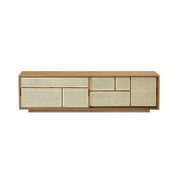2595-8400 Air Design House Stockholm Низкий шкаф из светлого дуба с дверцами из ротанга