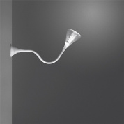 0671010IN0A Artemide Pipe настенно-потолочный светильник с гибкой штангой и прозрачным конусным плафоном