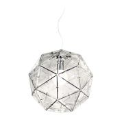 подвесной светильник с каркасным плафоном в виде многогранника из прозрачного материала