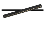 компактный трековый линейный светильник с вытянутым корпусом и рядом утопленных источников света