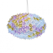 подвесная люстра с цветочным плафоном сиреневого оттенка