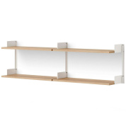 настенная дубовая полка с двумя уровнями хранения