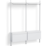 AB854-B665-AI79 Hay Pier System двухколоночный стеллаж белый с алюминиевым каркасом и нижними модулями