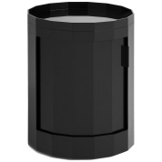 шкаф низкий круглый с глянцевыми дверцами антрацитового цвета