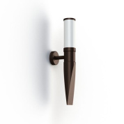 настенное бра коричневого цвета с цилиндрическим плафоном и узким корпусом