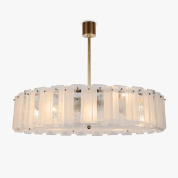 люстра с цилиндрическими стеклянными панелями по периметру