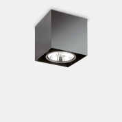 накладной квадратный потолочный светильник в корпусе чёрного цвета IP20