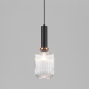 подвесной светильник с гранёным стеклянным плафоном цилиндрической формы
