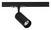 трековый поворотный светильник в чёрном корпусе для однофазного трека