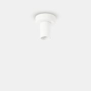 потолочный светильник с тканевым цилиндрическим абажуром белого цвета