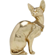 53547 Sitting Cat Audrey золото 27cm Kare design статуэтка