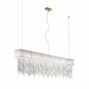 подвесной светильник прямоугольный с подвесными кристаллами