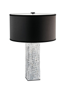 настольная лампа с цилиндрическим абажуром серого оттенка