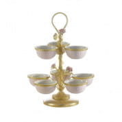 Marie-antoinette pink & gold pistachios holder - 8 bowls чаша, Villari