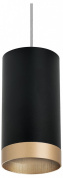 подвесной светильник цилиндрический черный с золотым торцом