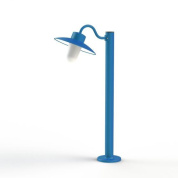 садовый светильник с плафоном на синей опоре