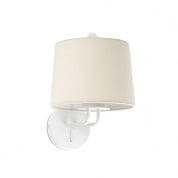 24030-02 MONTREAL WHITE WALL LAMP BEIGE LAMPSHADE настенный светильник Faro barcelona