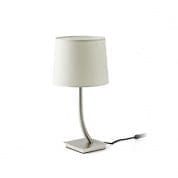 29684-04 REM NICKEL MATT TABLE LAMP WHITE LAMPSHADE настольная лампа Faro barcelona