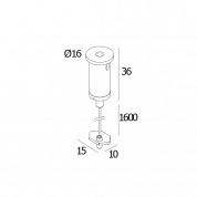 MIKALINE - CABLE SUSPENSION SINGLE 1,6m B черный Delta Light ILP