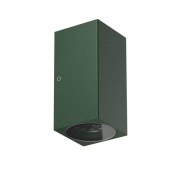 настенный светильник с прямоугольным корпусом зелёного цвета