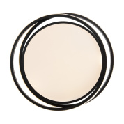 потолочный светильник кольцевой формы с двойной рамой черного цвета