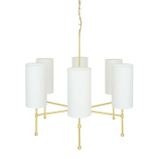 подвесная шестиламповая люстра с цилиндрическими плафонами