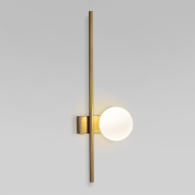 настенный светильник с шарообразным стеклянным плафоном на вертикальной штанге