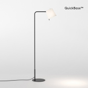 напольный светильник матовый чёрный с тканевым абажуром