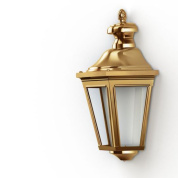 настенное бра с латунным корпусом и прозрачным плафоном