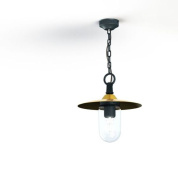 подвесной светильник с купольным плафоном на цепи в зелёных тонах