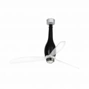 32002WP-10 Faro ETERFAN LED Shiny black/transparent ceiling fan with DC motor SMART люстра-вентилятор блестящий черный