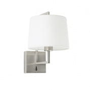 20170-01 FRAME MATT NICKEL WALL LAMP WHITE LAMPSHADE Ø215 настенный светильник Faro barcelona