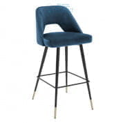 112056 Bar Stool Avorio roche blue velvet Eichholtz