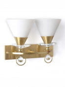 Luxurious Brushed Brass And Crystal Double Wall Light бра FOS Lighting 001-WL2