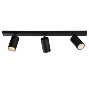 потолочный или настенный светильник цилиндрической формы, чёрный корпус, IP20