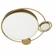 накладной потолочный светильник с круглыми элементами золотого цвета