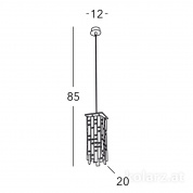 Kolarz Prisma 1314.31MQ.5.KpT подвесной светильник хром длина 12cm ширина 12cm макс. высота 85cm 1 лампа g9