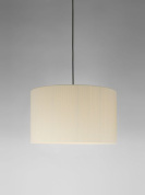 подвесной светильник с мягким текстильным плафоном светлого бежевого оттенка
