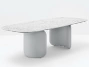 Elinor Прямоугольный мраморный стол с кожаным основанием Pedrali ELN200