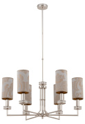 шестиламповая потолочная люстра с цилиндрическими каменными плафонами