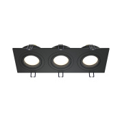 трехламповый встраиваемый потолочный светильник черного цвета