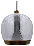 подвесной светильник с серым стеклянным плафоном и металлическим элементом цвета бронзы