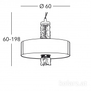 Kolarz Emozione 0345.36.5.Po.W.KpT подвесной светильник хром ø60cm высота 58cm мин. высота 60cm макс. высота 198cm 6 ламп e27
