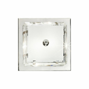 потолочный светильник квадратный хромированный с двумя плафонами